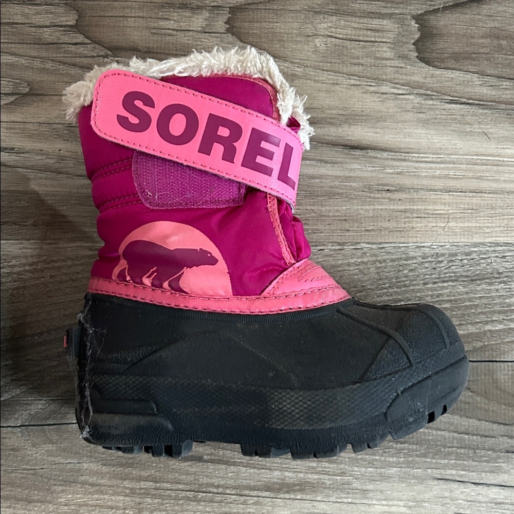 Sorel Commander Boots Fur Lined Snow Pink Boots Size Toddler 8